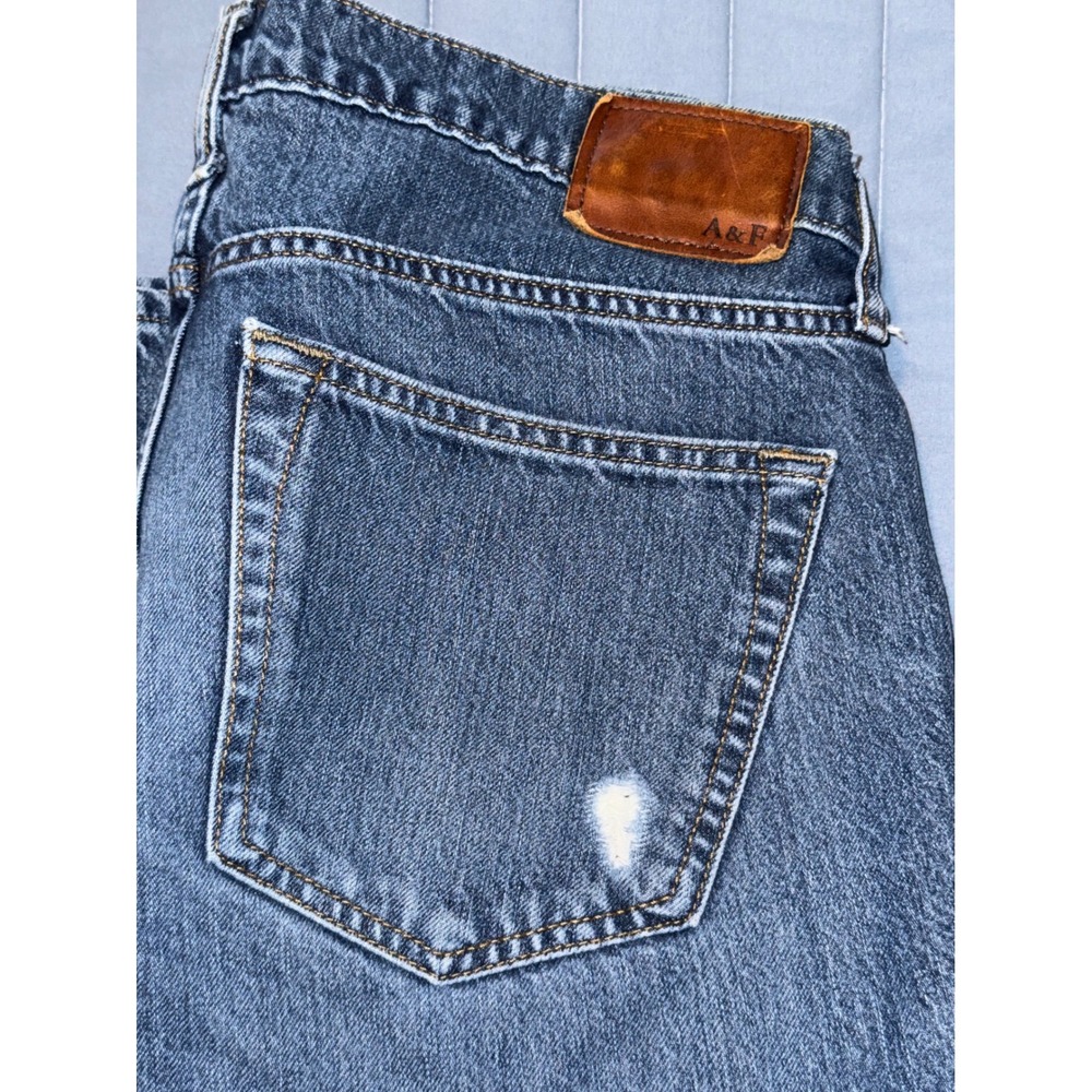 Abercrombie & Fitch Langdon Slim Stretch Distressed Jeans 32x32 Blue Denim